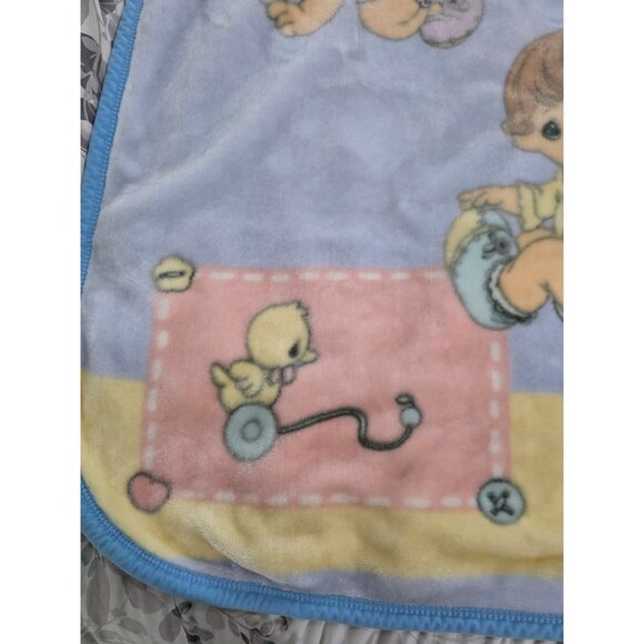 Vintage Rare 2002 Precious Moments Baby Blanket Luxury High Fleece Crib 31 x 44 - Picture 2 of 7